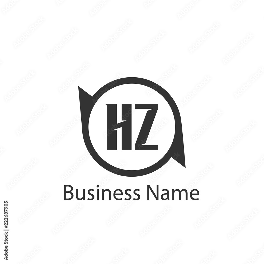 Initial Letter HZ Logo Template Design