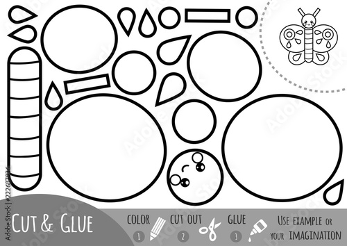 Education paper game for children, Butterfly