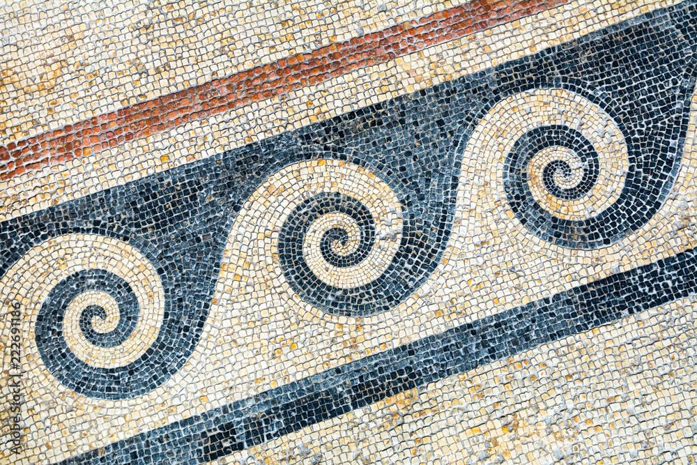 Greek wave mosaic background Stock-Foto | Adobe Stock