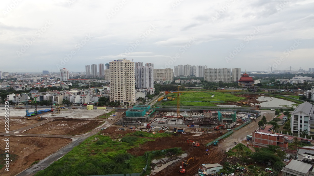 Airiel view of Vietnamese construction site