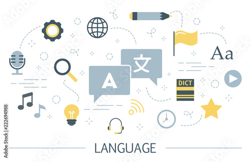 Language learning concept. Idea of global communication.