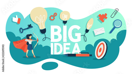 Big idea and creative mind concept illustration