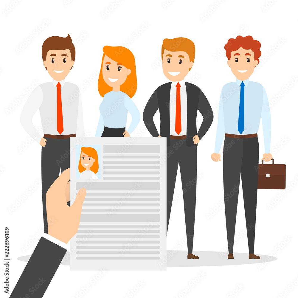 Recruiter concept. Choosing a candidate to hire Recruiter concept. Choosing a candidate to hire