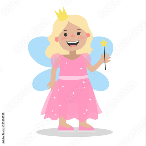 Pretty girl in fairy costume. Cute outfit for halloween
