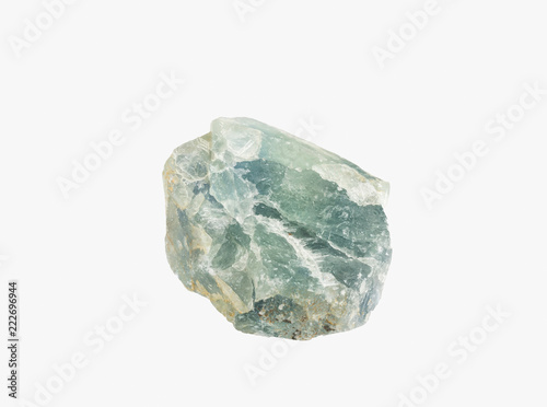Natural Raw mineral Fluorite from Brazil isolated. Macro shooting.