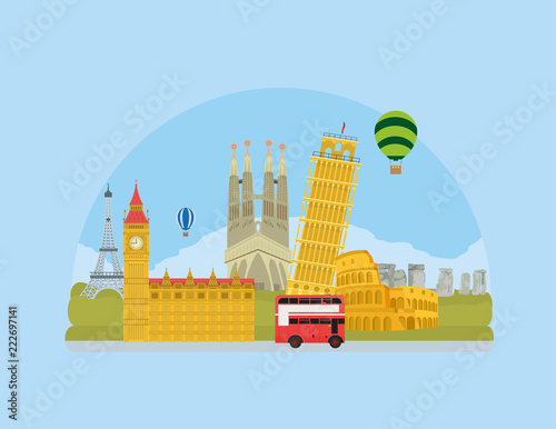 Europe monuent concept