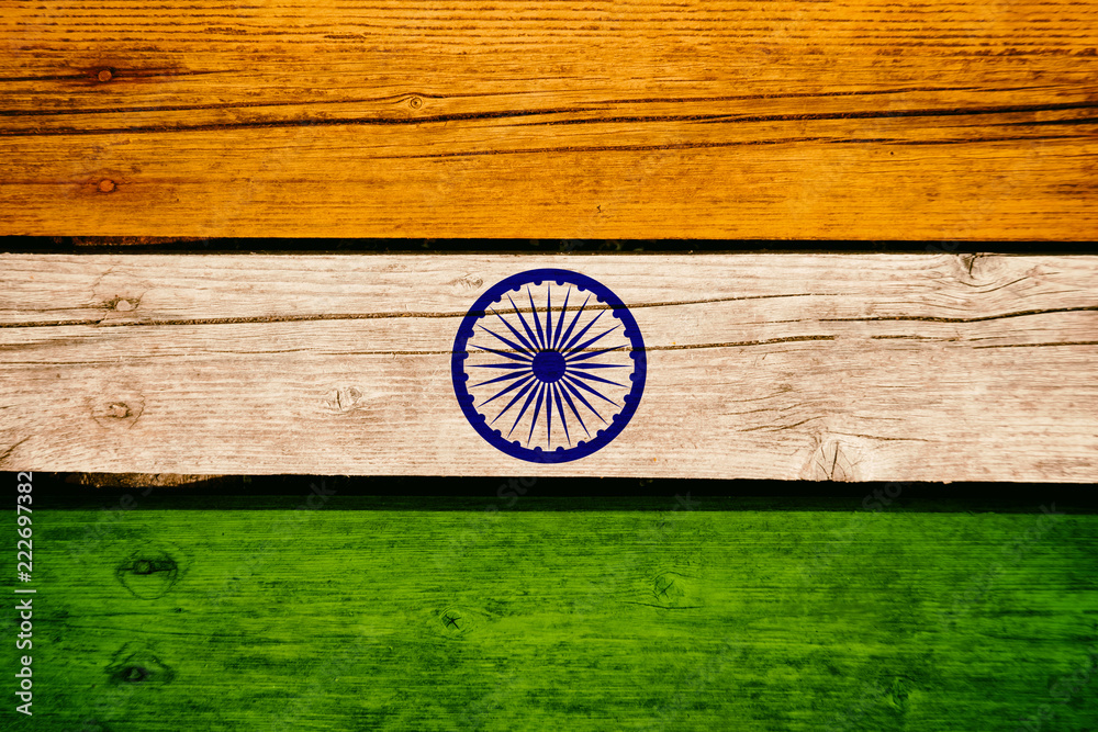 India National Flag on a wooden bavkground. Indian Flags wood texture ...