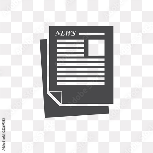 newspaper icon on transparent background. Modern icons vector illustration. Trendy newspaper icons
