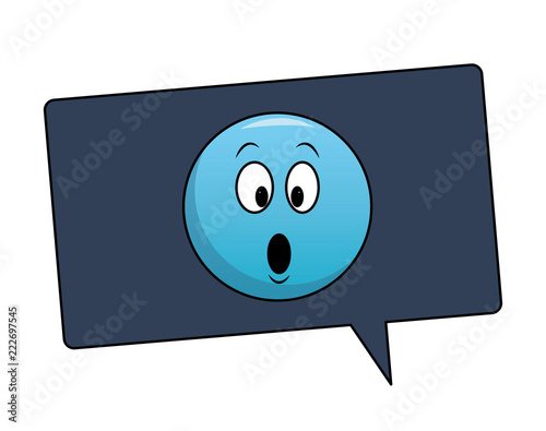 Suprised emoticon inside bubble
