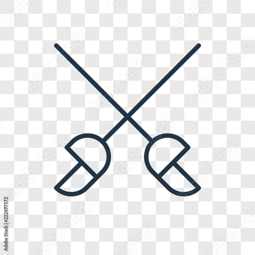 fencing icons isolated on transparent background. Modern and editable fencing icon. Simple icon vector illustration.