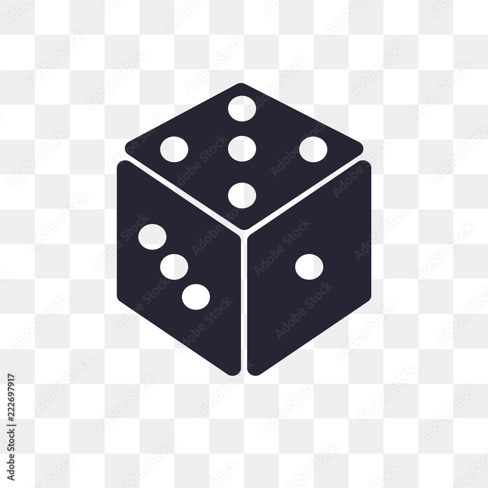 dice icon on transparent background. Modern icons vector illustration