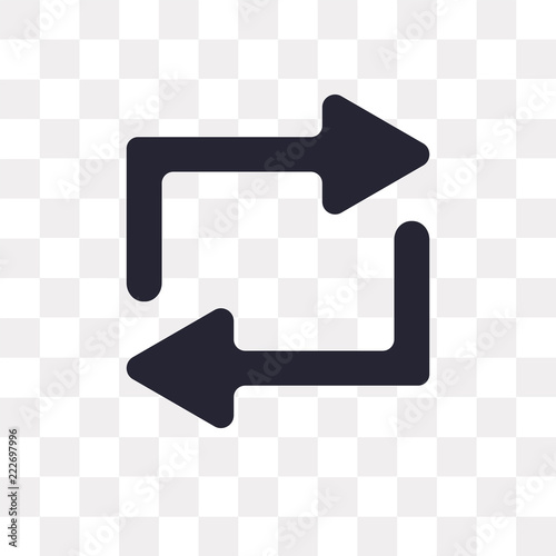 repeat icon on transparent background. Modern icons vector illustration. Trendy repeat icons