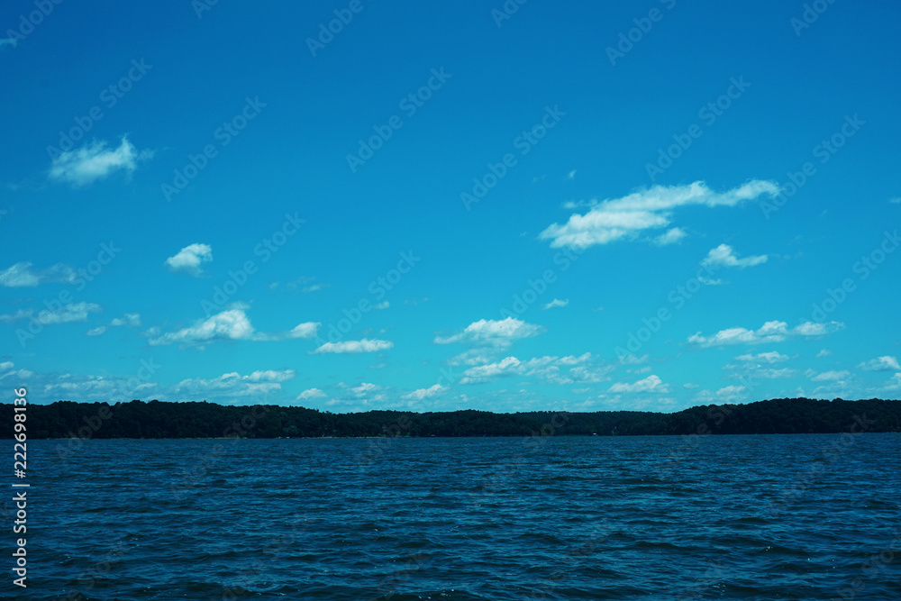 blue scene lake and horizon