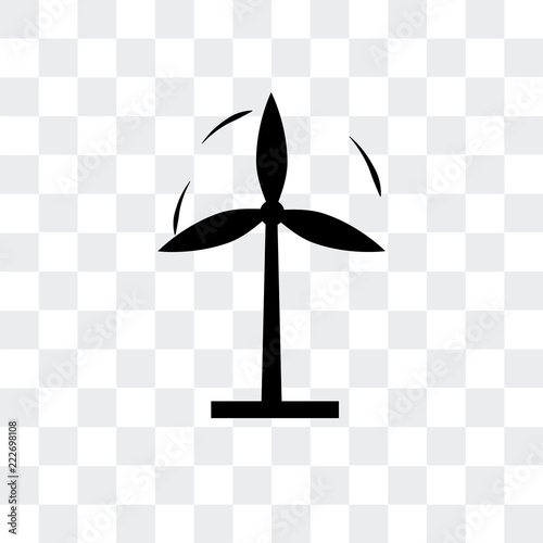 wind mill icon isolated on transparent background. Modern and editable wind mill icon. Simple icons vector illustration.