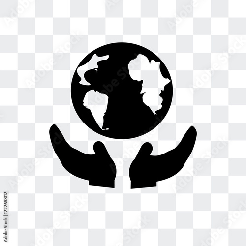 save the earth icon isolated on transparent background. Modern and editable save the earth icon. Simple icons vector illustration.