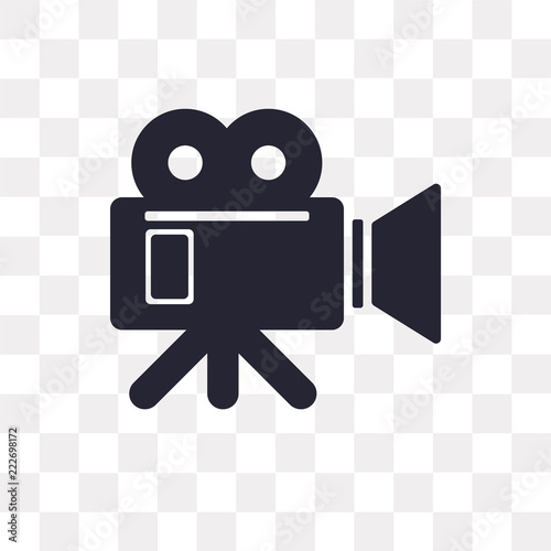 video camera icon on transparent background. Modern icons vector illustration. Trendy video camera icons
