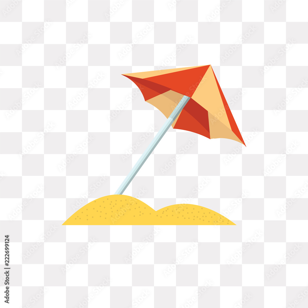 sun umbrella icon on transparent background. Modern icons vector ...