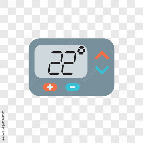thermostat icons isolated on transparent background. Modern and editable thermostat icon. Simple icon vector illustration.