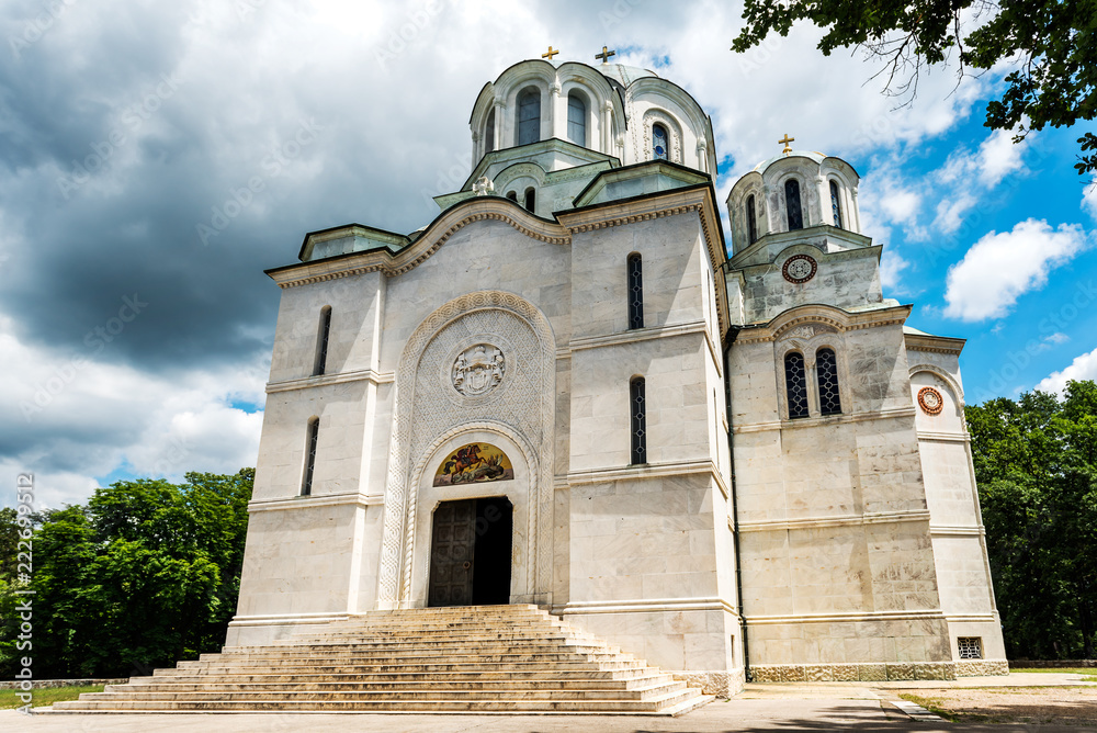 Saint George`s Church Oplenac, is the mausoleum of the Serbian and Yugoslav royal house of Karadjordjevic, on top of the Oplenac Hill, city of Topola. The church of Oplenac was founded by King Peter I