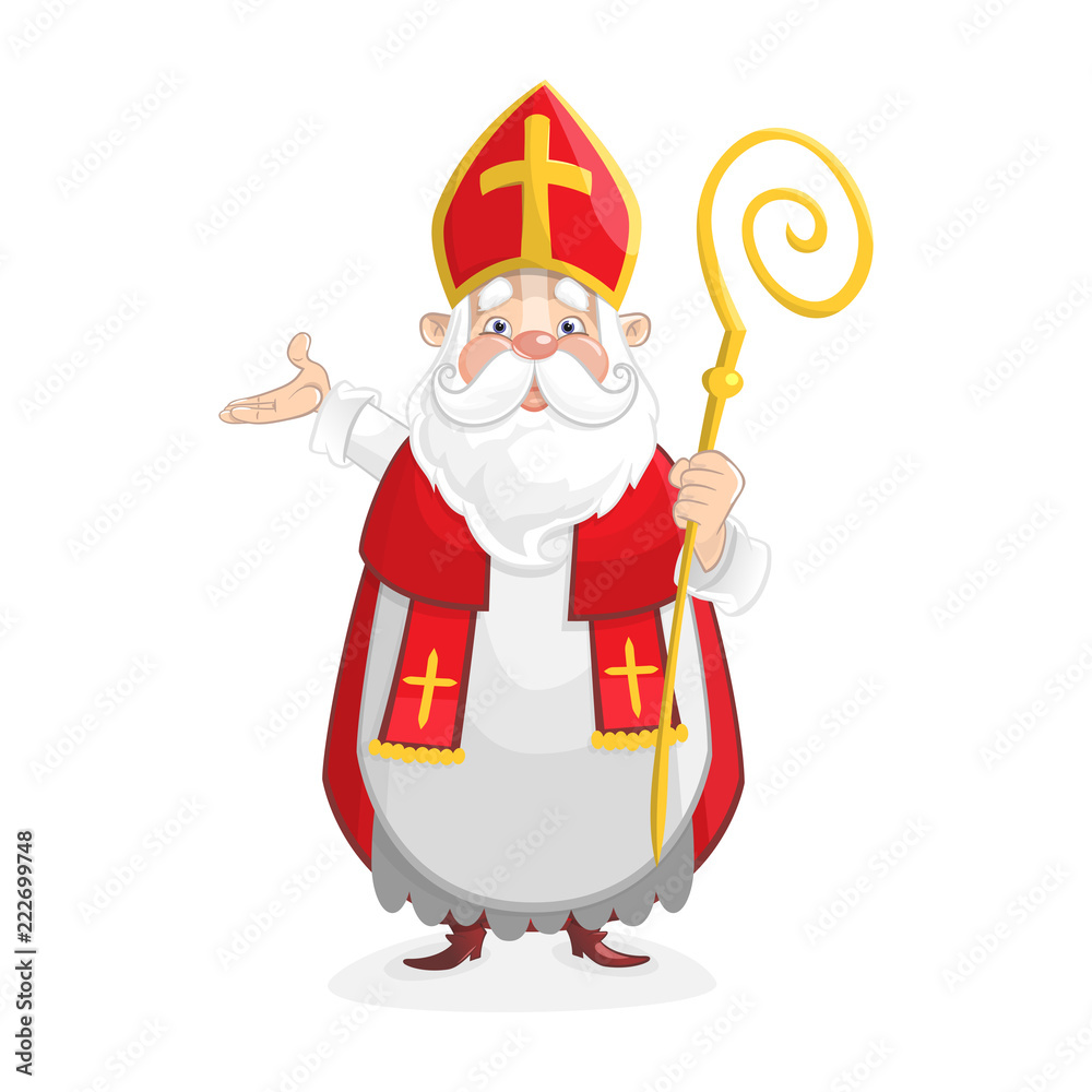 Cute Saint Nicholas cartoon character Cute Saint Nicholas cartoon character