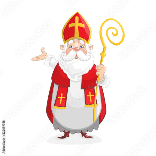 Cute Saint Nicholas cartoon character