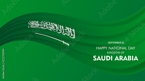 vector illustration Saudi Arabia national day in September 23 th. Saudi Arabia flag with Happy independence day