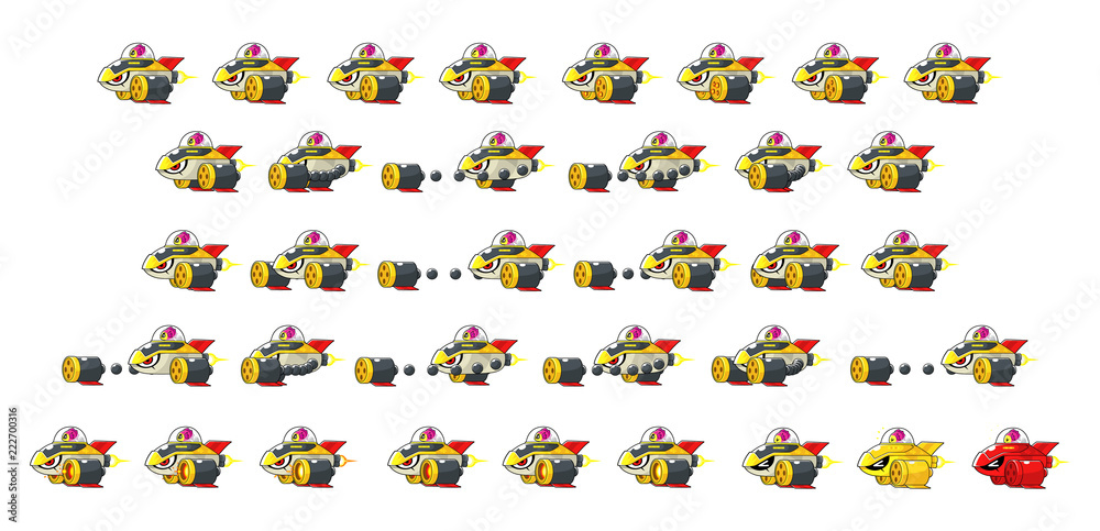 Big Fish Space Ship Enemy Game Sprites Big Fish Space Ship Enemy Game Sprites