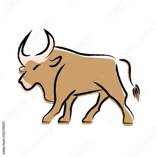 Outline draw bull