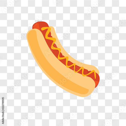 hot dog icons isolated on transparent background. Modern and editable hot dog icon. Simple icon vector illustration.