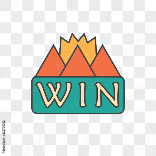 win icon isolated on transparent background. Modern and editable win icon. Simple icons vector illustration.