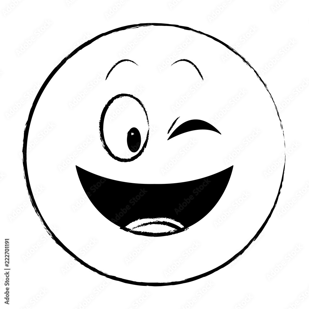 Flirt eye chat emoticon sketch Flirt eye chat emoticon sketch
