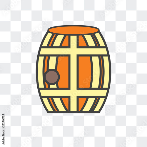 barrel icon isolated on transparent background. Modern and editable barrel icon. Simple icons vector illustration.