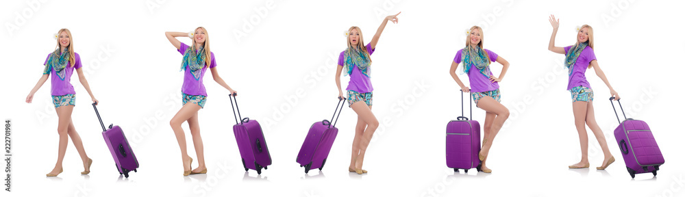 Woman preparing for travel on summer vacation Woman preparing for travel on summer vacation