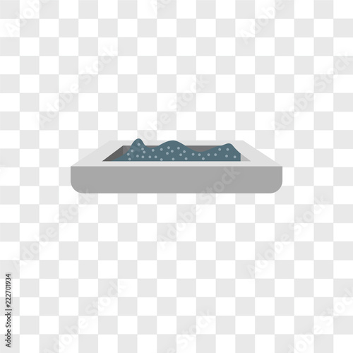 litter box icons isolated on transparent background. Modern and editable litter box icon. Simple icon vector illustration.