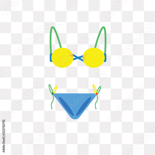bikini icon on transparent background. Modern icons vector illustration. Trendy bikini icons