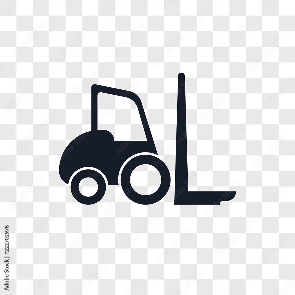 Vecteur Stock forklift icons isolated on transparent background. Modern