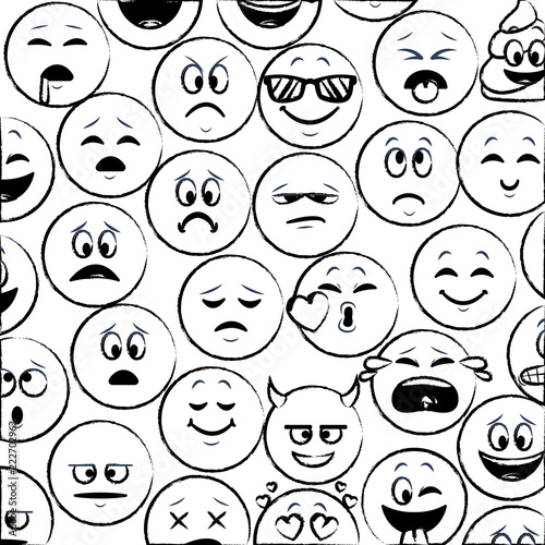Emoticons pattern background sketch