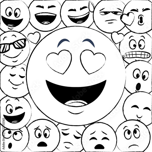 Emoticons pattern background sketch