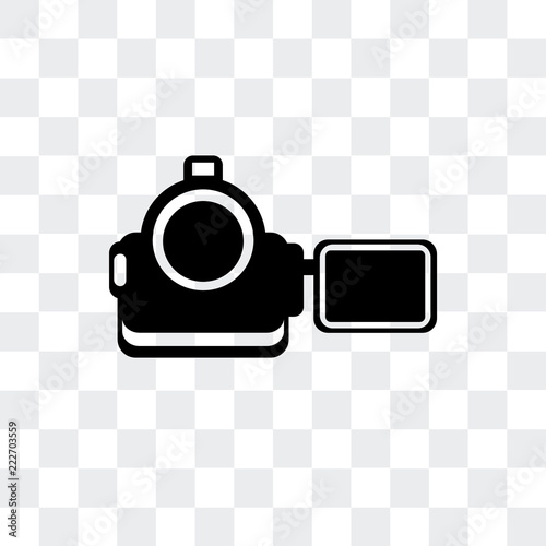 video camera from frontal view icon isolated on transparent background. Modern and editable video camera from frontal view icon. Simple icons vector illustration.