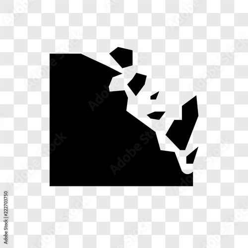 falling rocks icons isolated on transparent background. Modern and editable falling rocks icon. Simple icon vector illustration.
