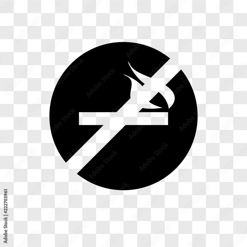 no smoking icons isolated on transparent background. Modern and editable no smoking icon. Simple icon vector illustration.