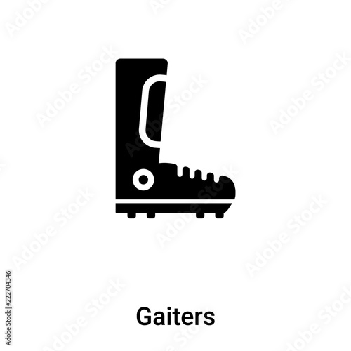 Gaiters icon vector isolated on white background, logo concept of Gaiters sign on transparent background, black filled symbol