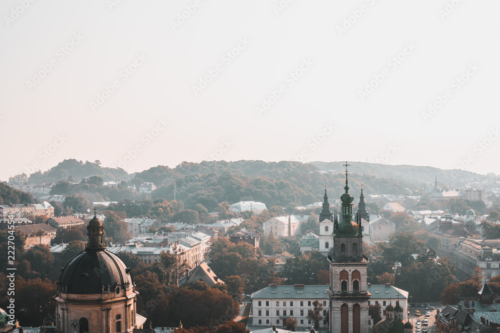 Lviv, Ukraine, view of the city from above