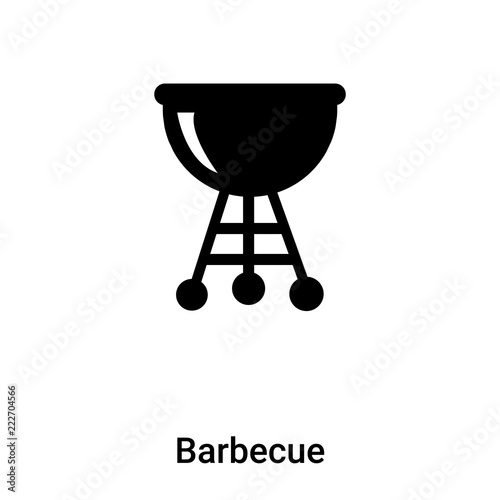 Barbecue icon vector isolated on white background, logo concept of Barbecue sign on transparent background, black filled symbol