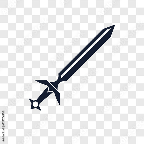 sword icons isolated on transparent background. Modern and editable sword icon. Simple icon vector illustration.