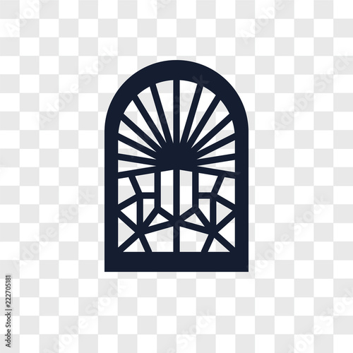 stained glass window icons isolated on transparent background. Modern and editable stained glass window icon. Simple icon vector illustration.