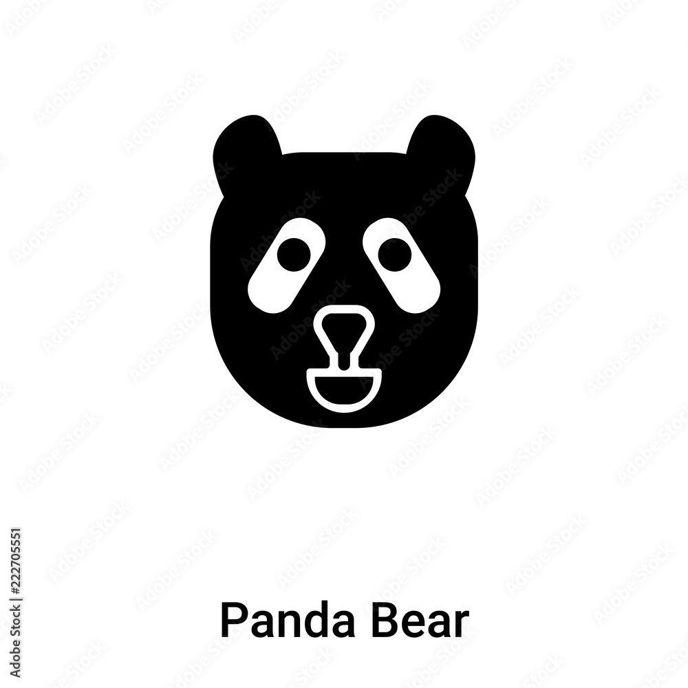 Panda Bear icon vector isolated on white background, logo concept of Panda Bear sign on transparent background, black filled symbol Panda Bear icon vector isolated on white background, logo concept of Panda Bear sign on transparent background, black filled symbol