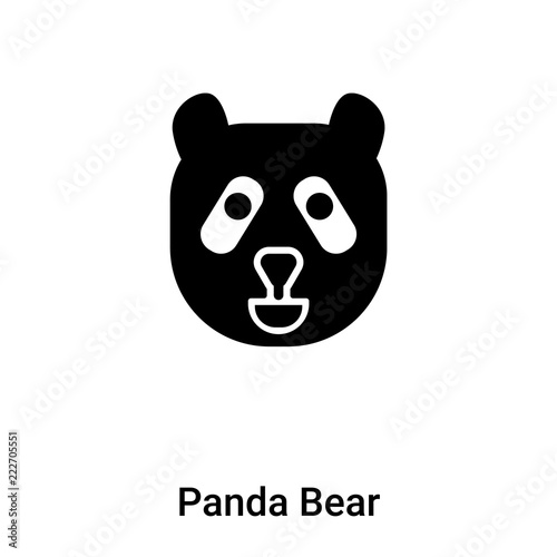 Panda Bear icon vector isolated on white background  logo concept of Panda Bear sign on transparent background  black filled symbol