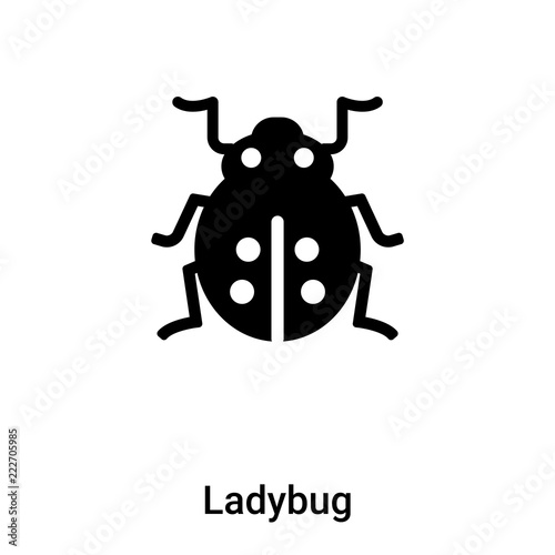 Ladybug icon vector isolated on white background, logo concept of Ladybug sign on transparent background, black filled symbol