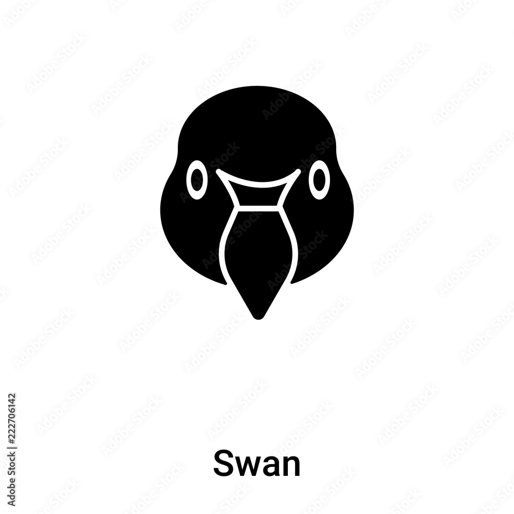 Swan icon vector isolated on white background, logo concept of Swan sign on transparent background, black filled symbol Swan icon vector isolated on white background, logo concept of Swan sign on transparent background, black filled symbol